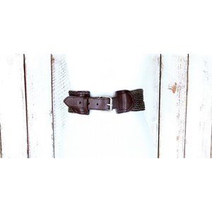 Wide brown woven chord faux leather belt